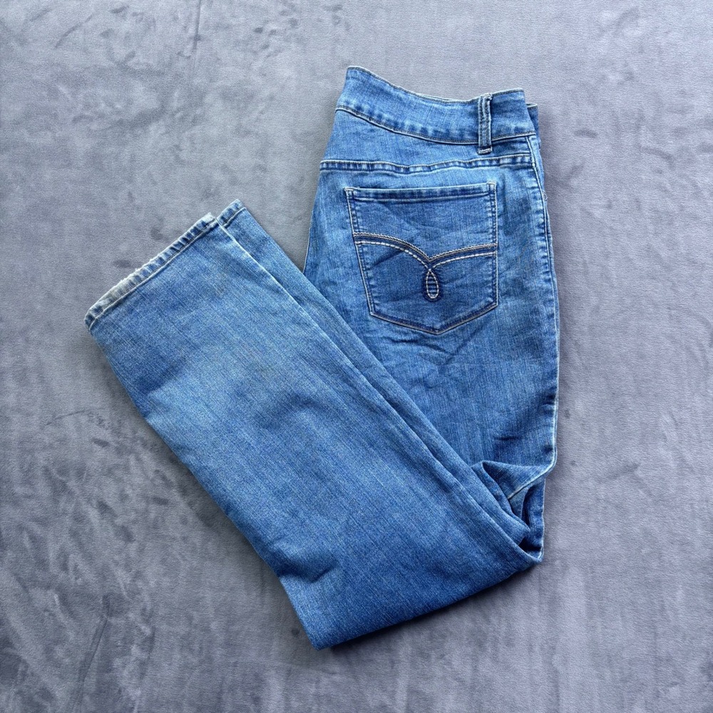 Riders by Lee Womens Blue Mid Rise Straight Leg Jeans Size 12P 13076P7